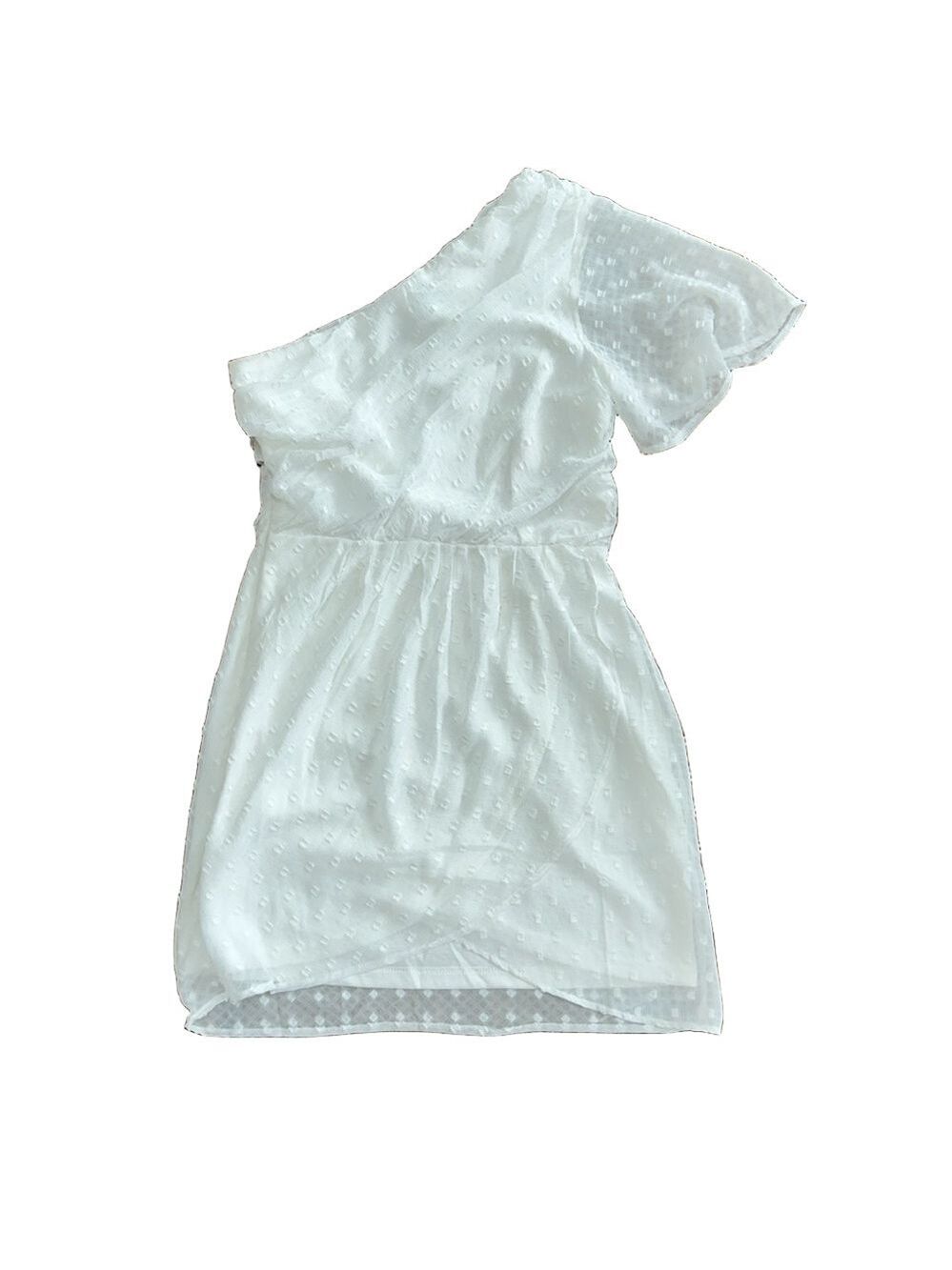 Lulu's White One-Shoulder Dress: Size Small